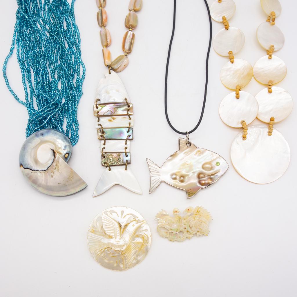 Vintage Lot Seashell Jewelry incl Abalone MOP (1 of 1)