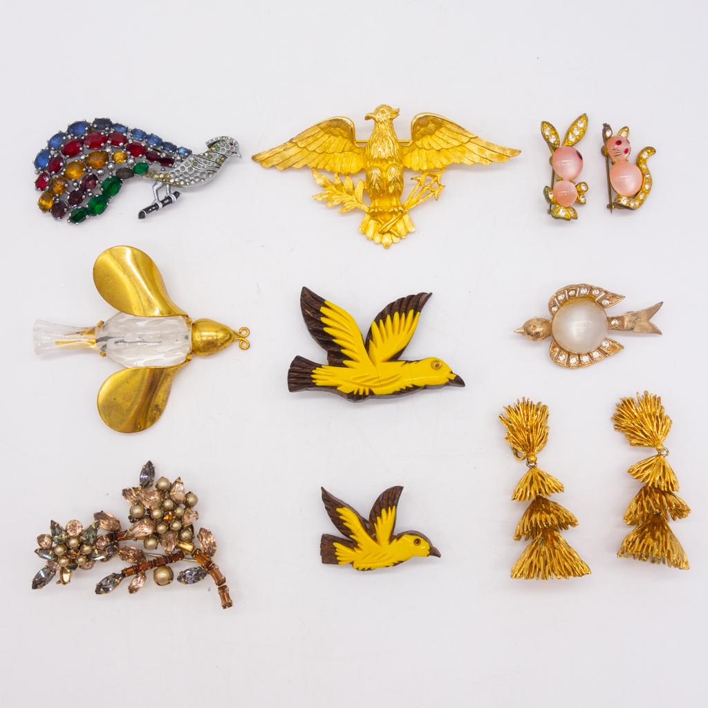 Vintage Retro Lot 10 Pins, Earrings incl Schreiner (1 of 4)