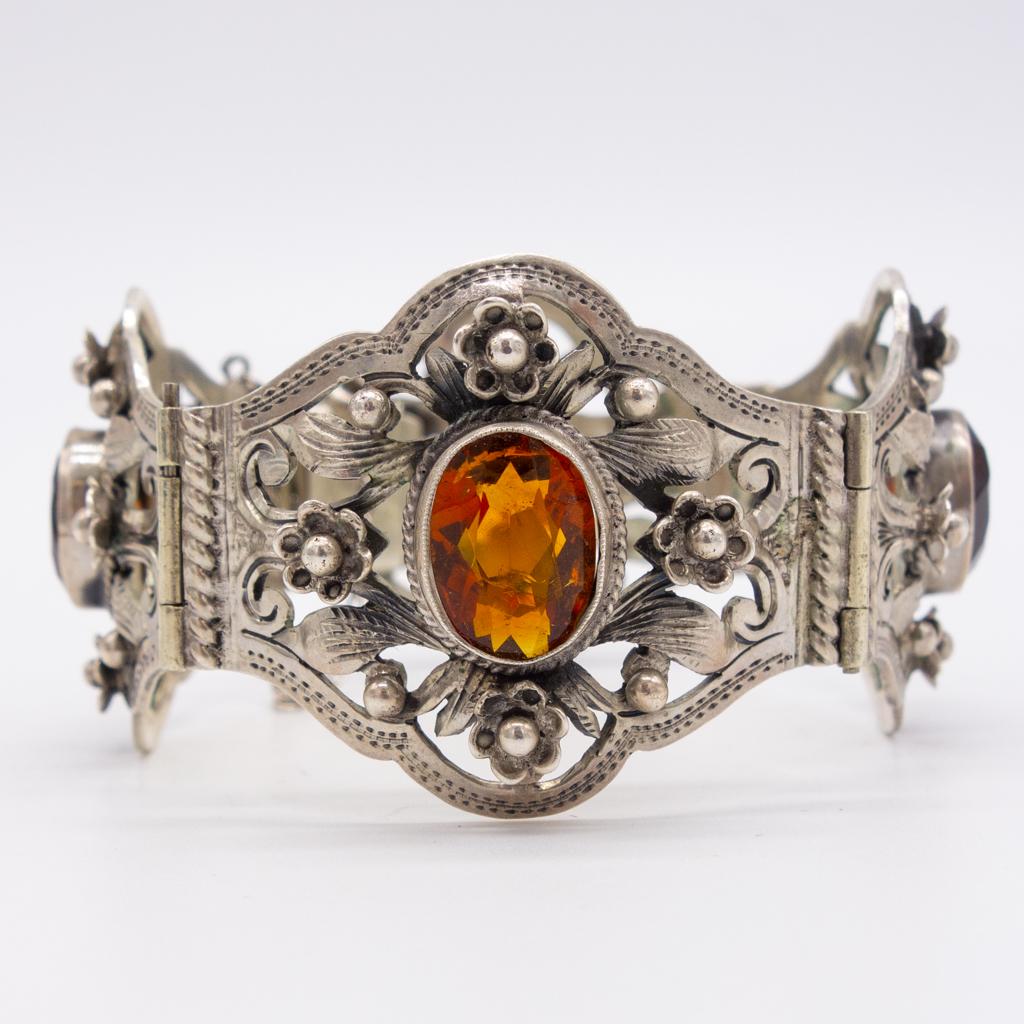 Vintage Italian 800 Silver Madeira Quartz Bracelet (1 of 4)