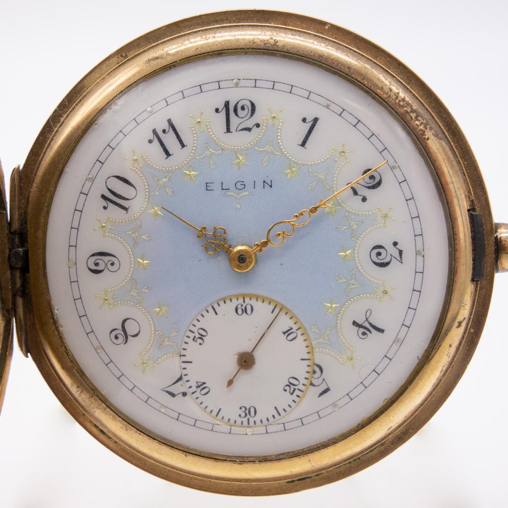 Elgin Bird Landscape Hunter Gold GF O'Hara Dial Watch (1 of 8)