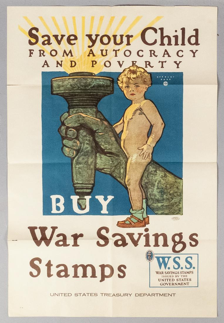 WWI Save Your Child from Autocracy Propaganda Poster (1 of 8)