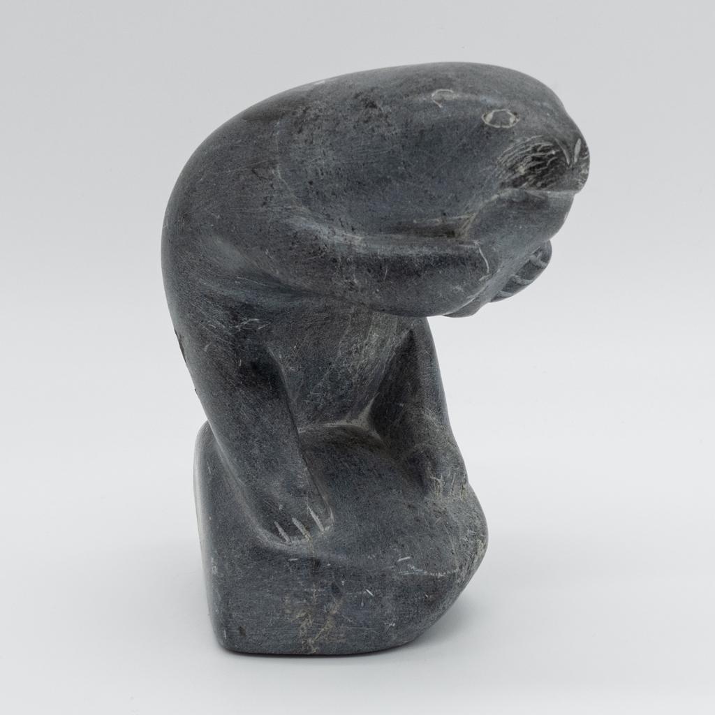 Canadian Inuit Eskimo Carved Soapstone Beaver Figure (1 of 3)