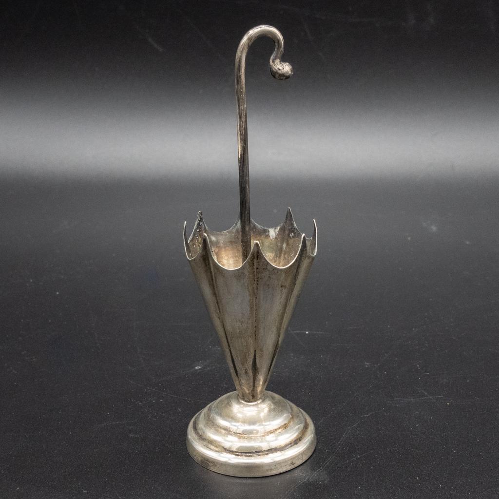 Israel 800 Silver Umbrella Toothpick Holder Dispenser (1 of 5)