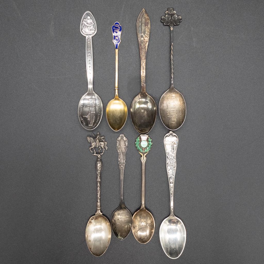 Antique 8 Silver Demitasse Spoons incl France, UK (1 of 18)