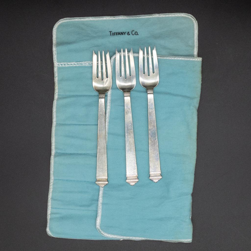 Lot 3 Tiffany Sterling Silver Hampton Salad Forks (1 of 5)