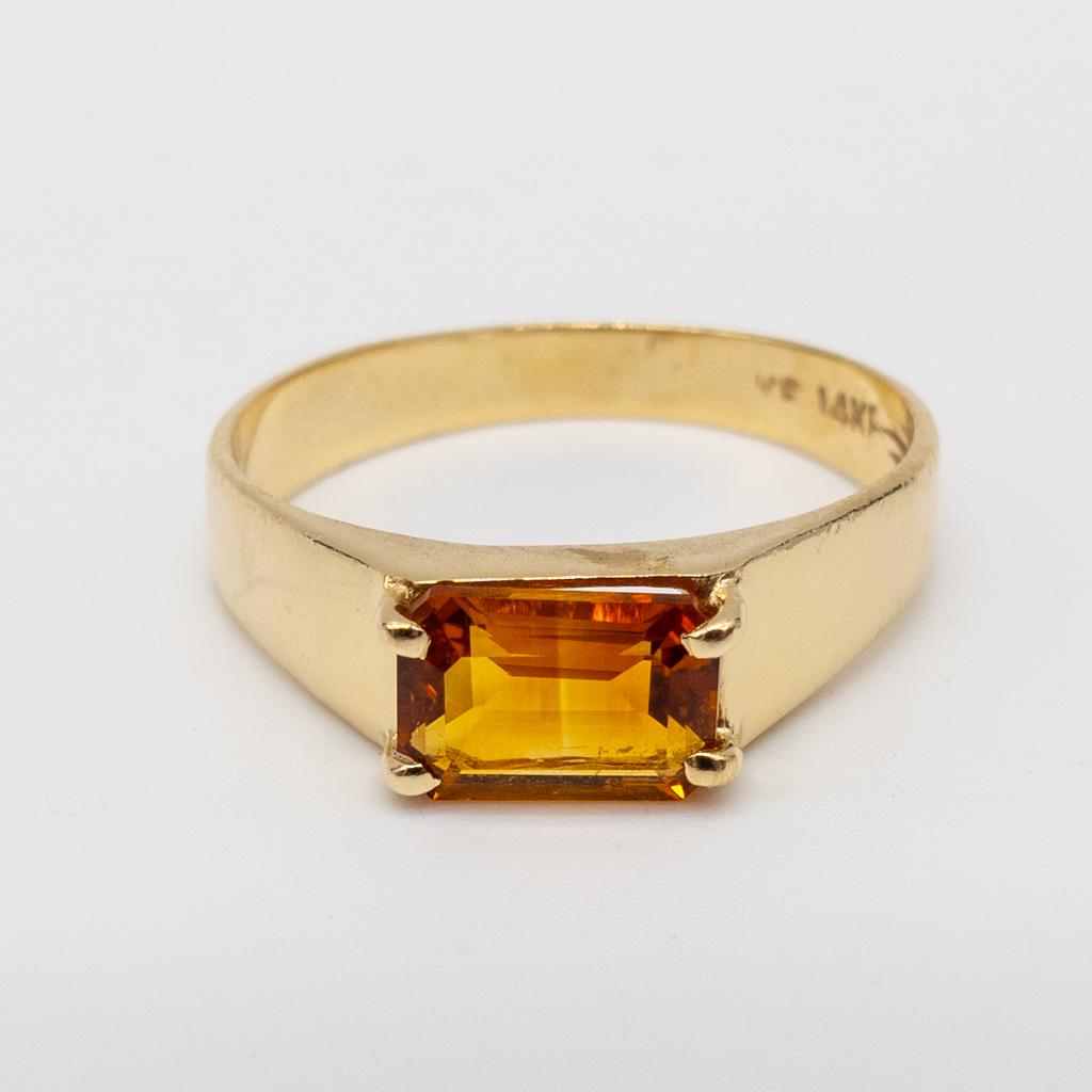Vintage 14K Gold Citrine Ladies Ring Size 5.75 (1 of 5)