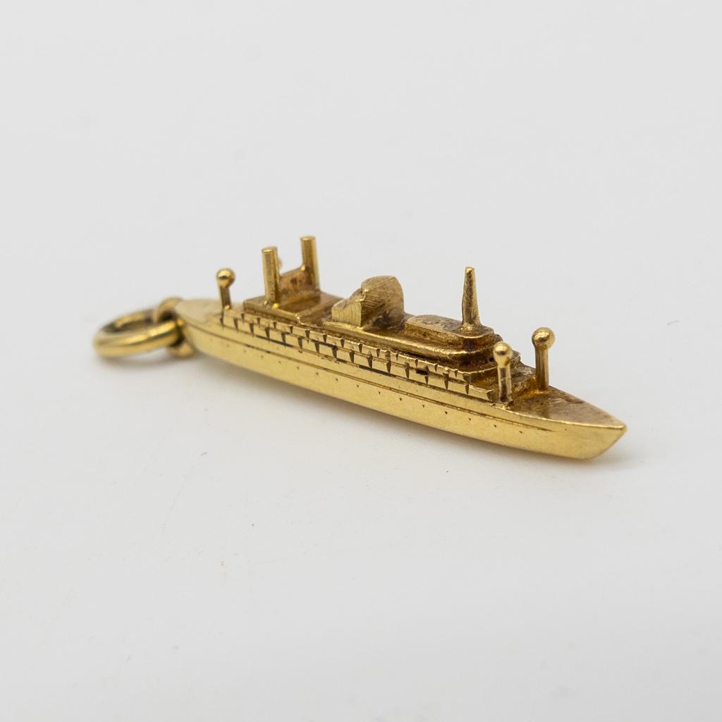 Vintage 14K Gold SS Rotterdam Passenger Ship Charm (1 of 3)