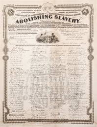 Broadside Engraving 13th Amendment Abolishing Slavery