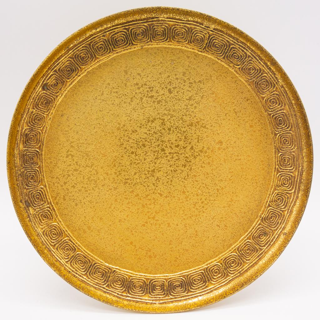 Tiffany Studios Bronze Dore Low Bowl Plate #1743 (1 of 4)