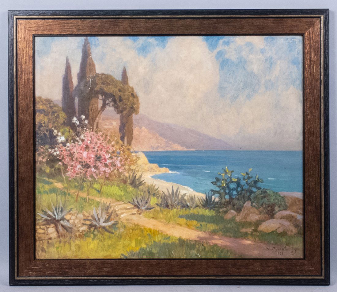 Nikolai Becker Painting Cannes France Beach Landscape (1 of 4)