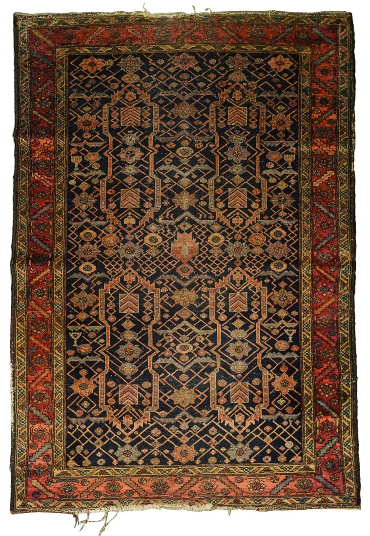 Antique Middle Eastern Oriental Area Rug 75.5 x 52" (1 of 4)