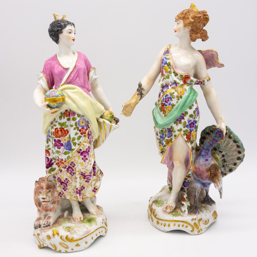 Antique 19c Meissen Hand Painted Gilded Figurines (1 of 9)