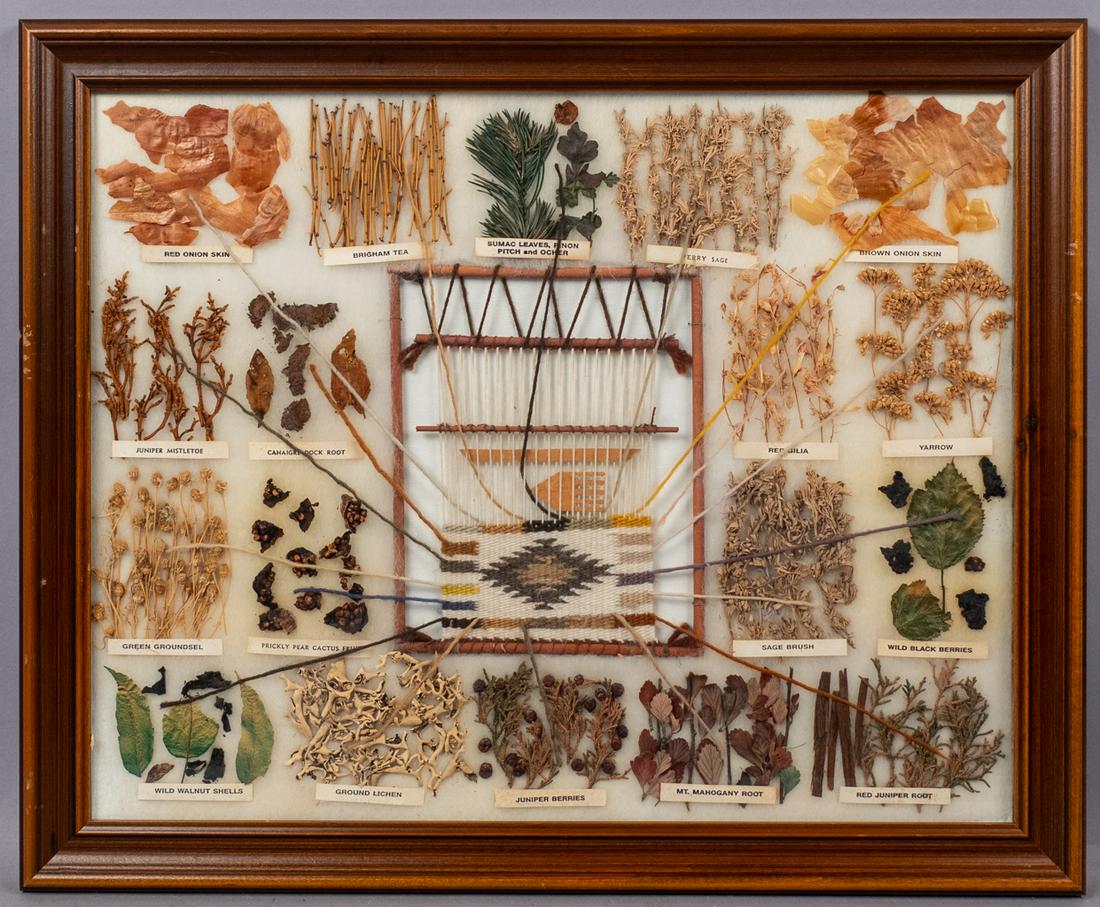Vintage Navajo Weaving Natural Dyes Sample Frame (1 of 2)