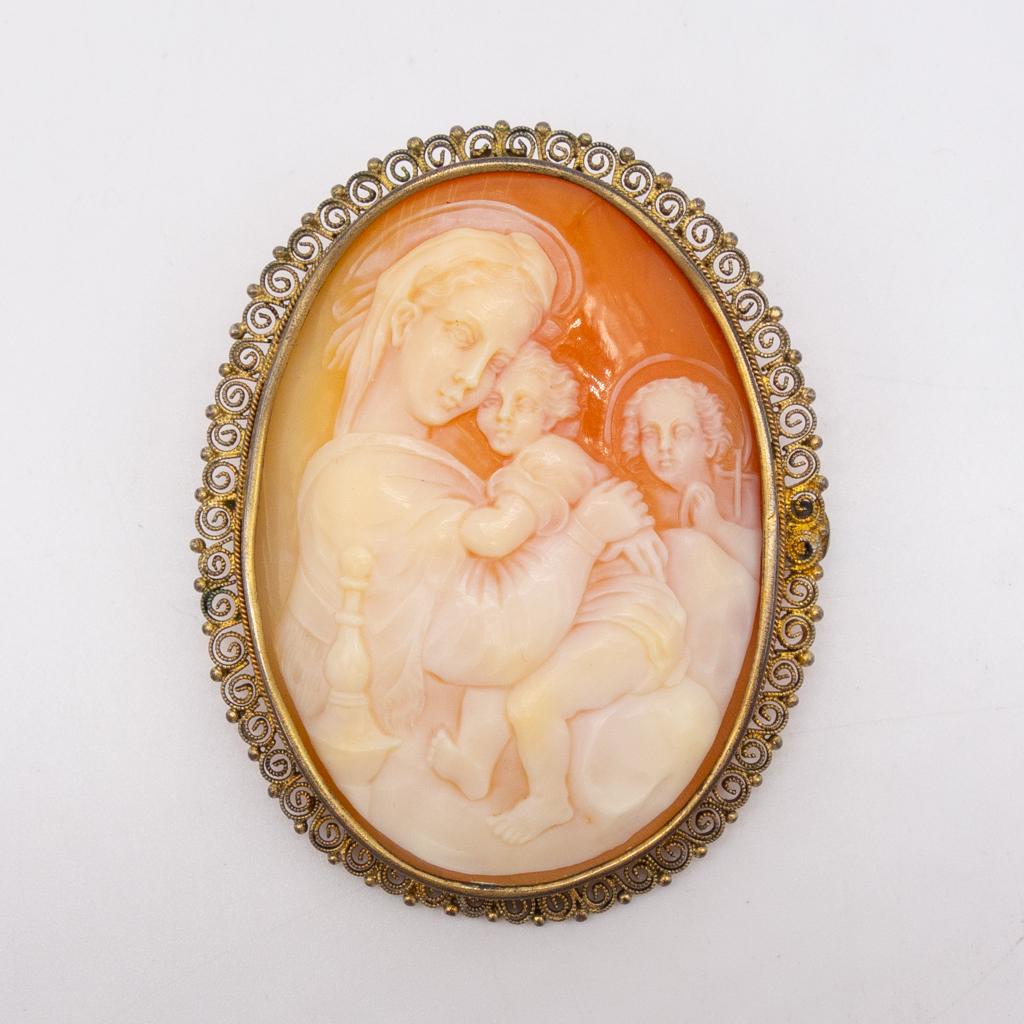 800 Silver Gilt Madonna and Child w St John Baptist (1 of 3)