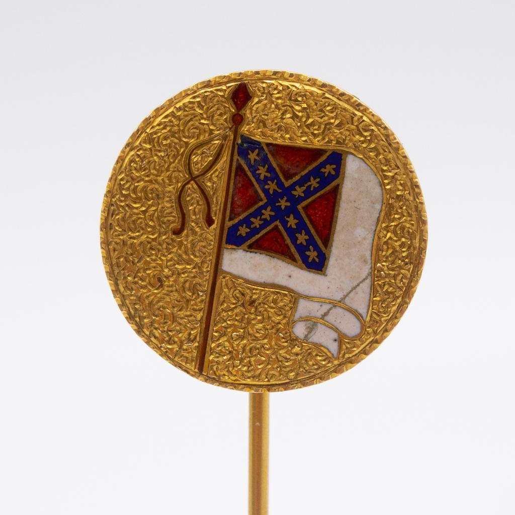 Civil War 2nd Confederate Flag 14K Enamel Stick Pin (1 of 3)