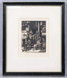 Fritz Eichenberg Signed Wood Engraving The Steps NYC: This is a limited edition wood engraving print by artist Fritz Eichenberg (German-American, 1901-1990). Titled The Steps, this print features a group of families and friends gathered on the stoop of