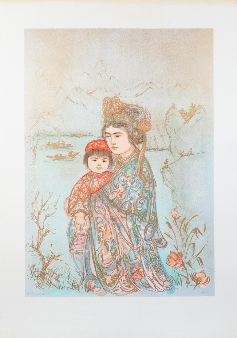 Signed Edna Hibel Lithograph Chinese Kuan-Yin 30/37 (1 of 6)