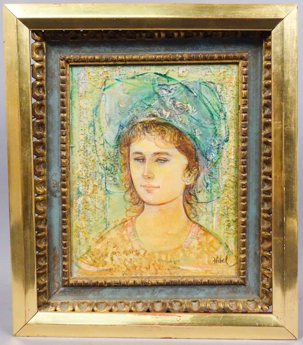 Edna Hibel Painting on Board Portrait of Young Girl (1 of 4)