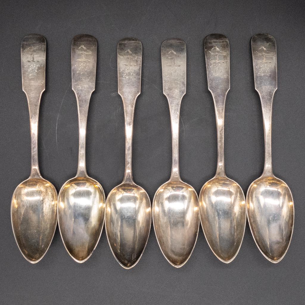 Antique NYC J and P Targee American Coin Silver Spoons (1 of 4)