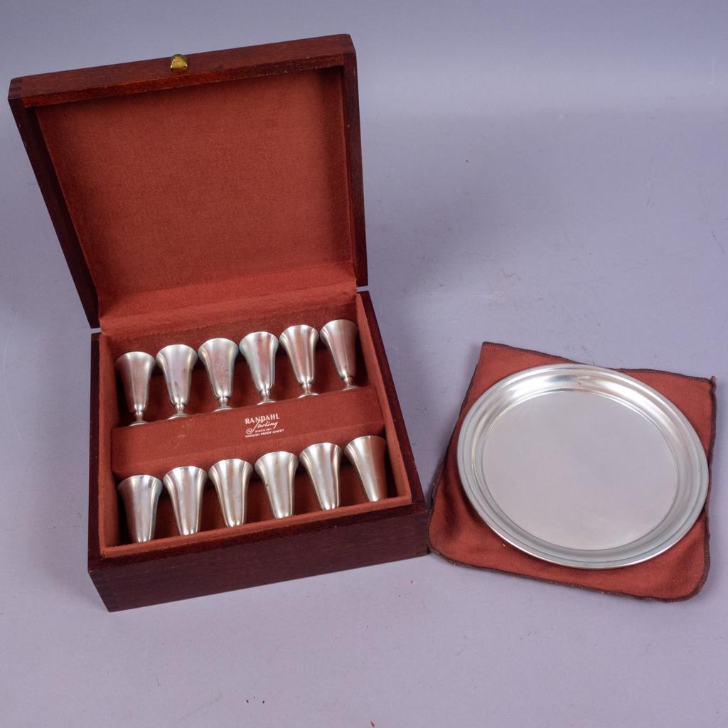 Randahl Cased Sterling Silver 12 Cordials w Tray Set (1 of 5)