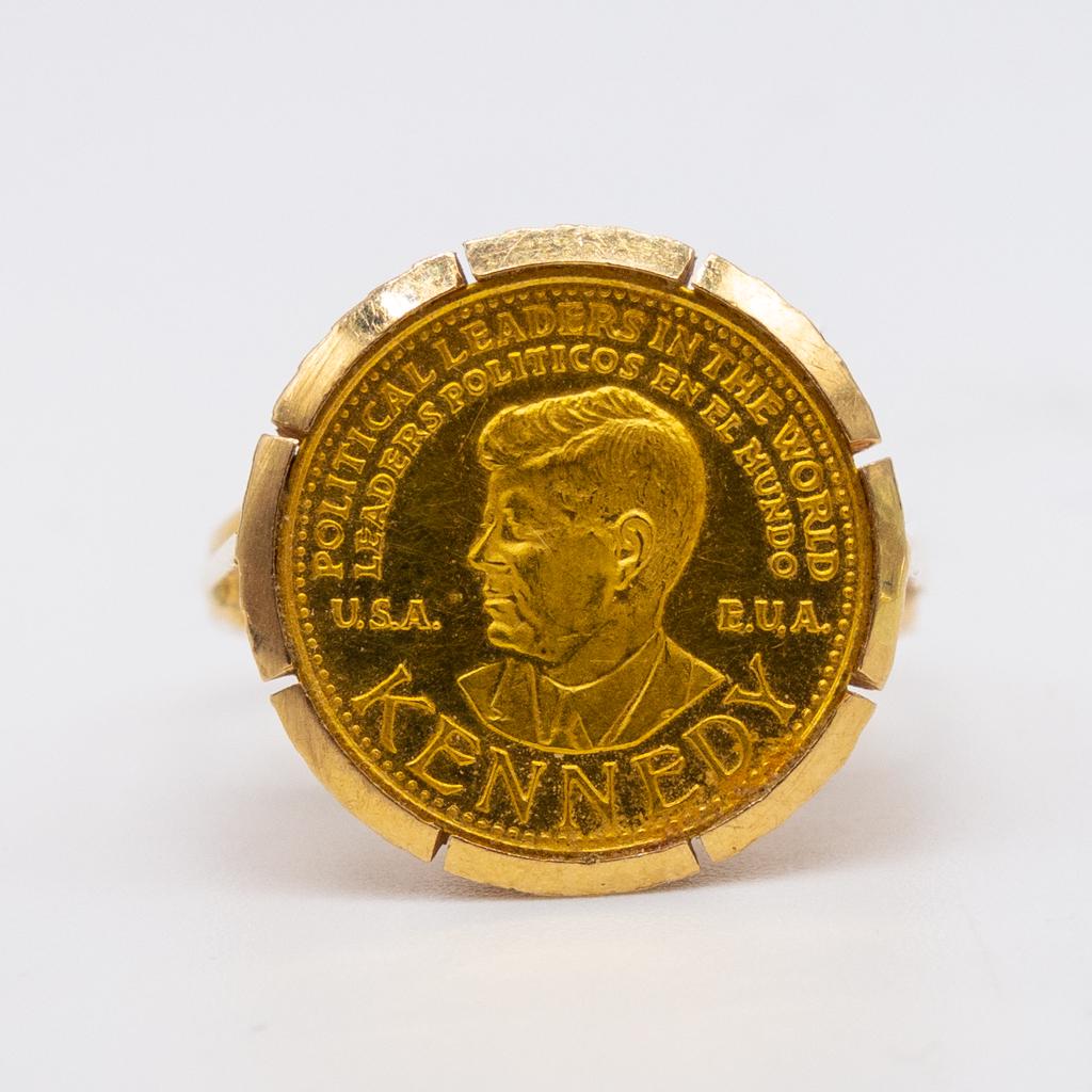 Political Leaders in World JFK 22K Gold Token 18K Ring (1 of 6)