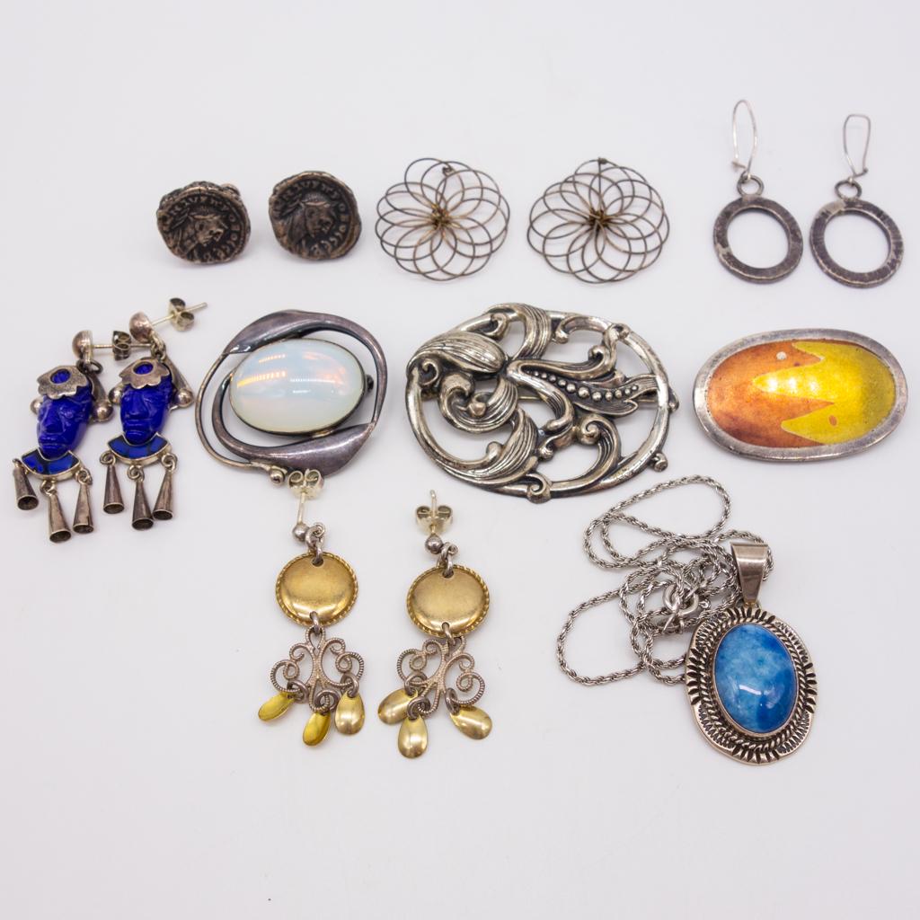 Vintage Grp Silver Jewelry incl Ed Levin, Los Castillos (1 of 9)