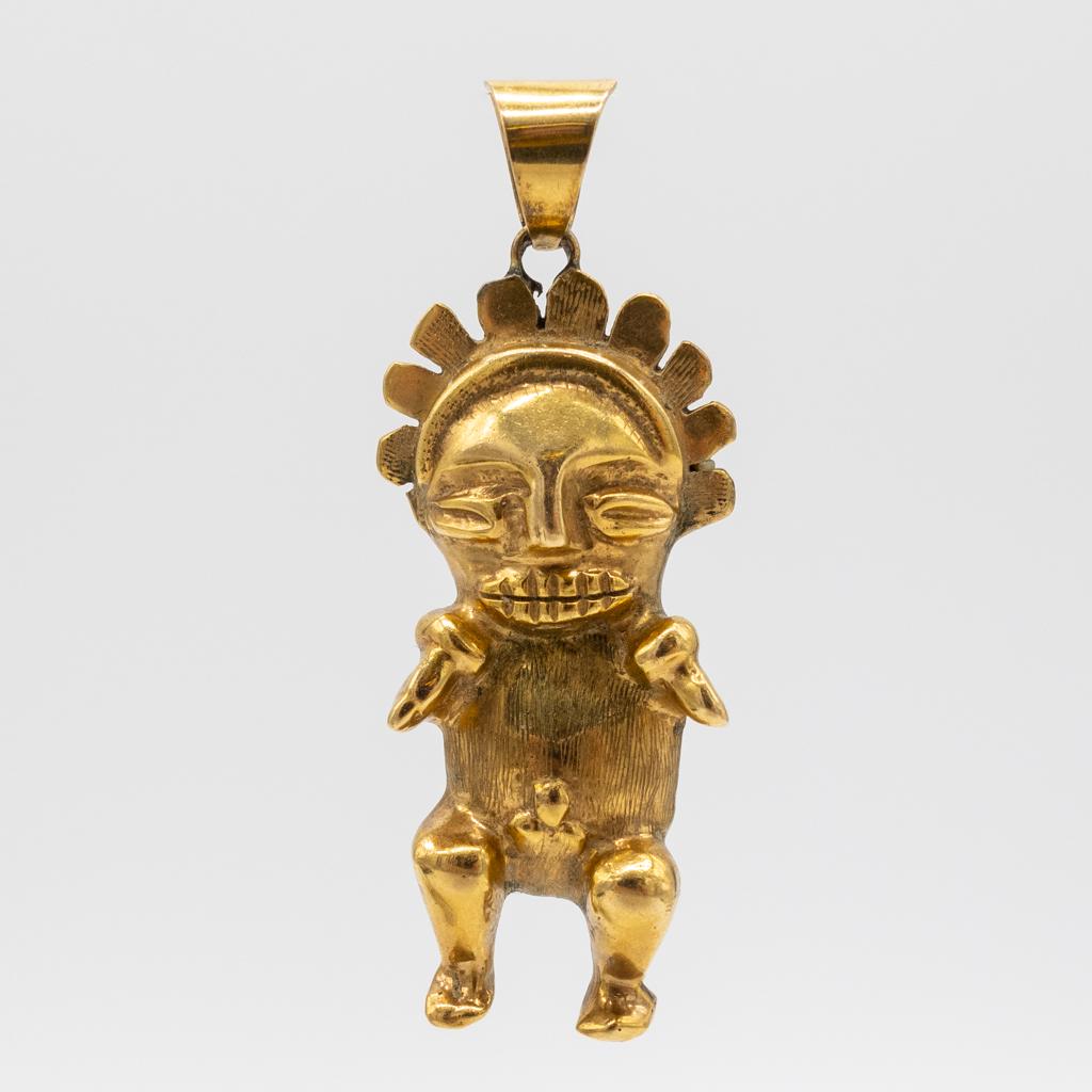Vintage 14K Gold Colombian Inca Style Figurine Pendant (1 of 3)