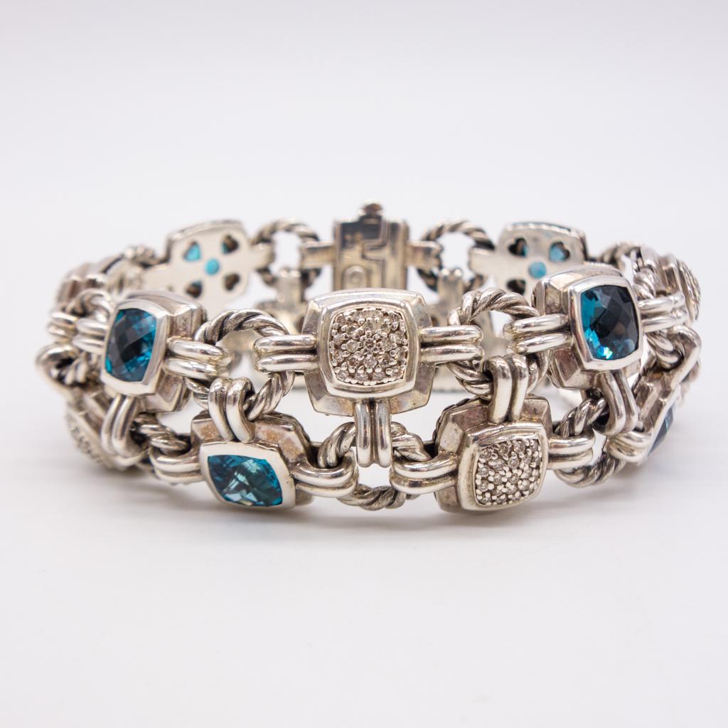 David Yurman 925 Topaz Diamond Renaissance Bracelet (1 of 6)
