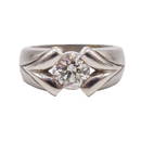 Vintage Platinum 1ct Diamond Solitaire Ring Size 4