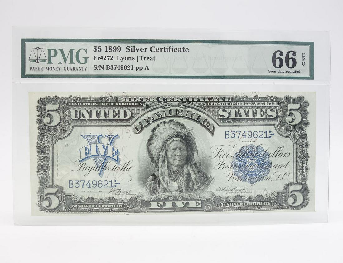 PMG 66 1899 Lg Size $5 Silver Certificate FR272 (1 of 2)