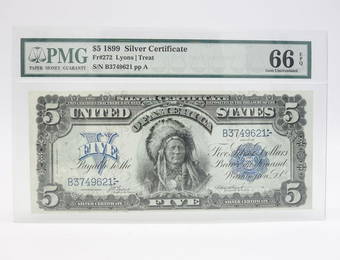 PMG 66 1899 Lg Size $5 Silver Certificate FR272