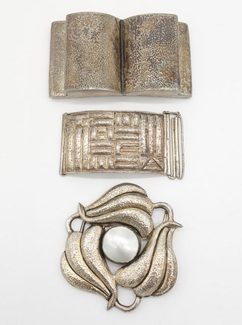 3 Austrian Early 20c 900 Silver Secessionist Buckles (1 of 5)