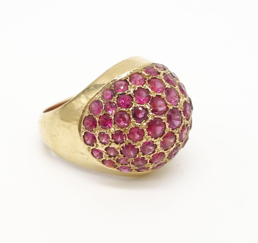 Vintage 14K Gold Ruby Dome Ring Size 6.75 (1 of 5)