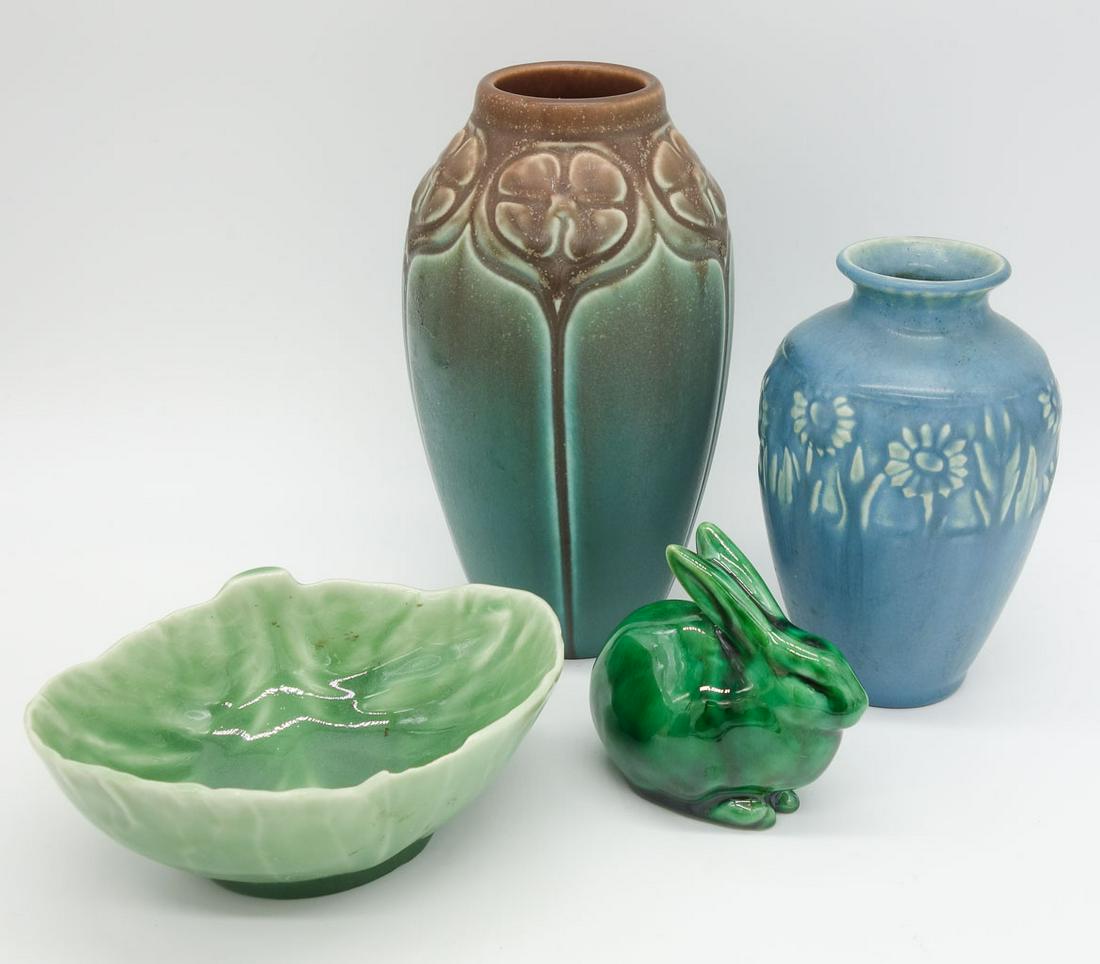 Antique Group 4 Rookwood Pottery Art Pottery incl Vases (1 of 6)