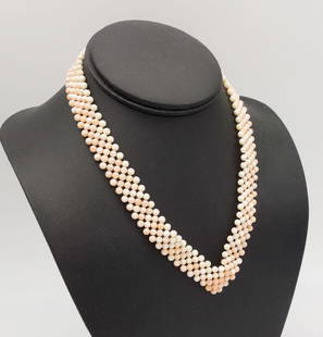 Vintage Coral Bead Gold GW Silver Clasp Necklace: This is a vintage coral bead necklace with a gold washed silver clasp. The length is 18". It weighs 30.8g