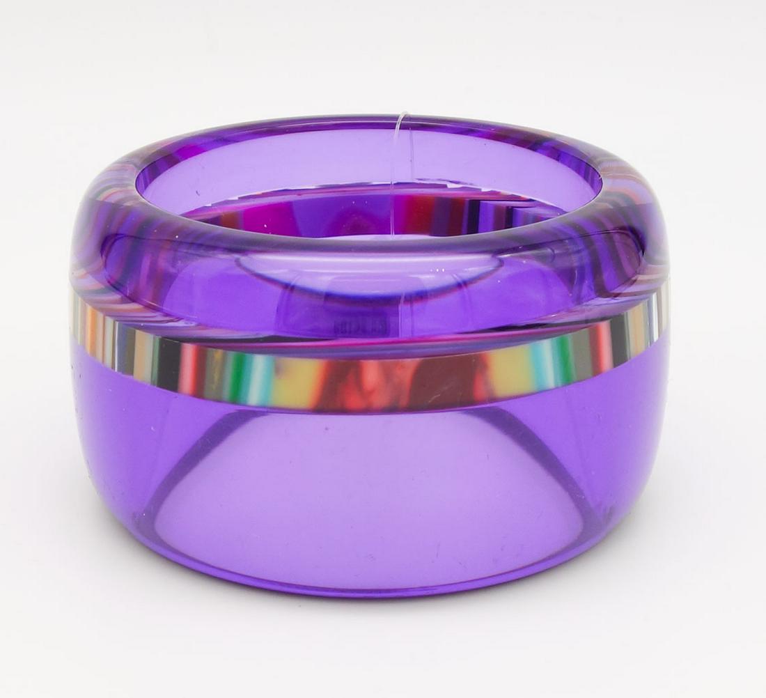 Sobral Pop Art Purple Resin Rainbow Stripe Wide Cuff Bracelet (1 of 4)