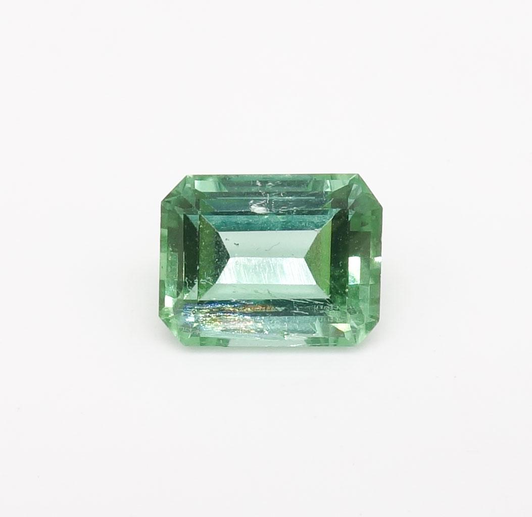 4.04ct Loose Natural Green Tourmaline Mint Ice Cream Emerald Cut Gemstone (1 of 3)
