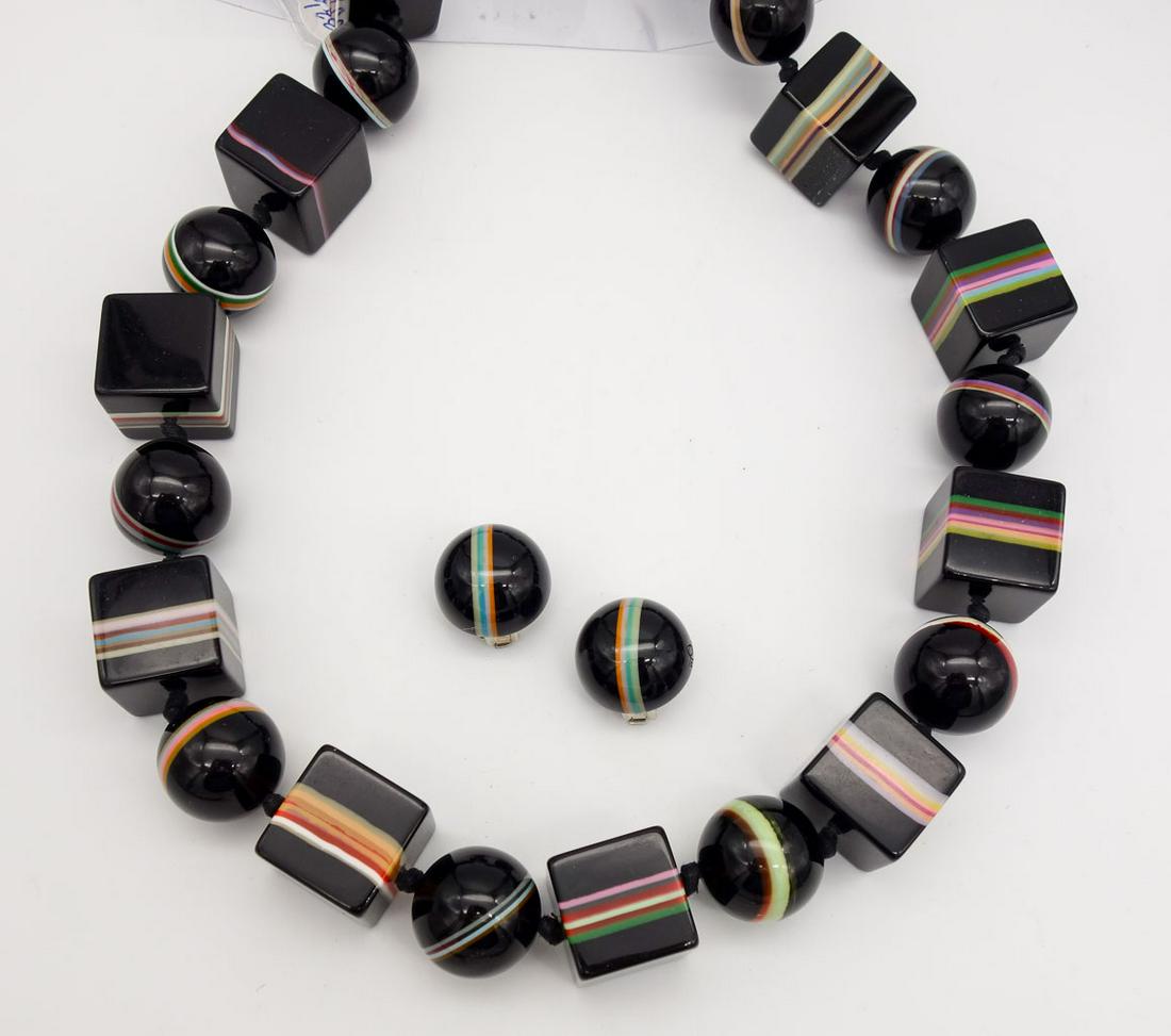 Sobral Pop Art Colorful Resin Chunky Bead Necklace Earrings Suite (1 of 2)