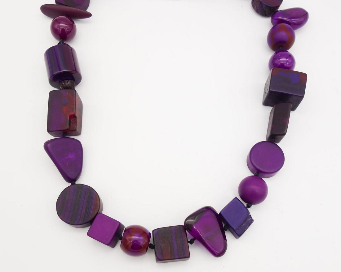 Sobral Pop Art Purple Chunky Resin Bead Necklace (1 of 2)