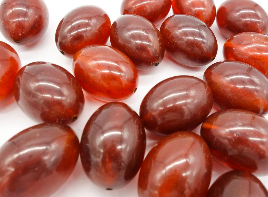 Vintage Mid Century Large Amber Bakelite Bead (1 of 2)