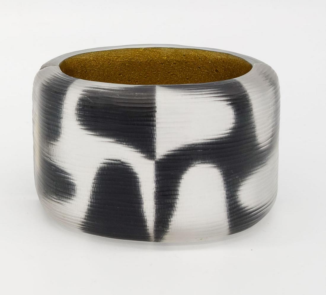 Vintage Handmade by Alexis Bittar MCM Large Lucite Hinged Cuff Bracelet (1 of 5)