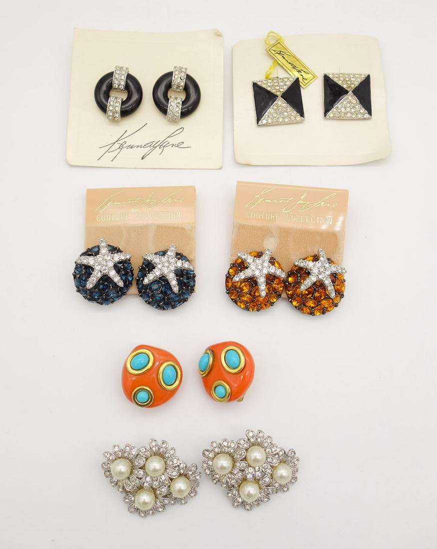 Vintage Designer Kenneth Jay Lane KJL Lot Six Pairs Earrings (1 of 2)