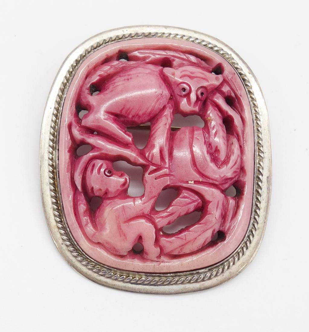 Vintage Amy Kahn Russell Sterling Silver Lemur Monkey Brooch Pin (1 of 2)