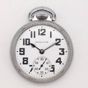 Vintage 1946 Hamilton RR Railroad 992B 21J Open Face Pocket Watch