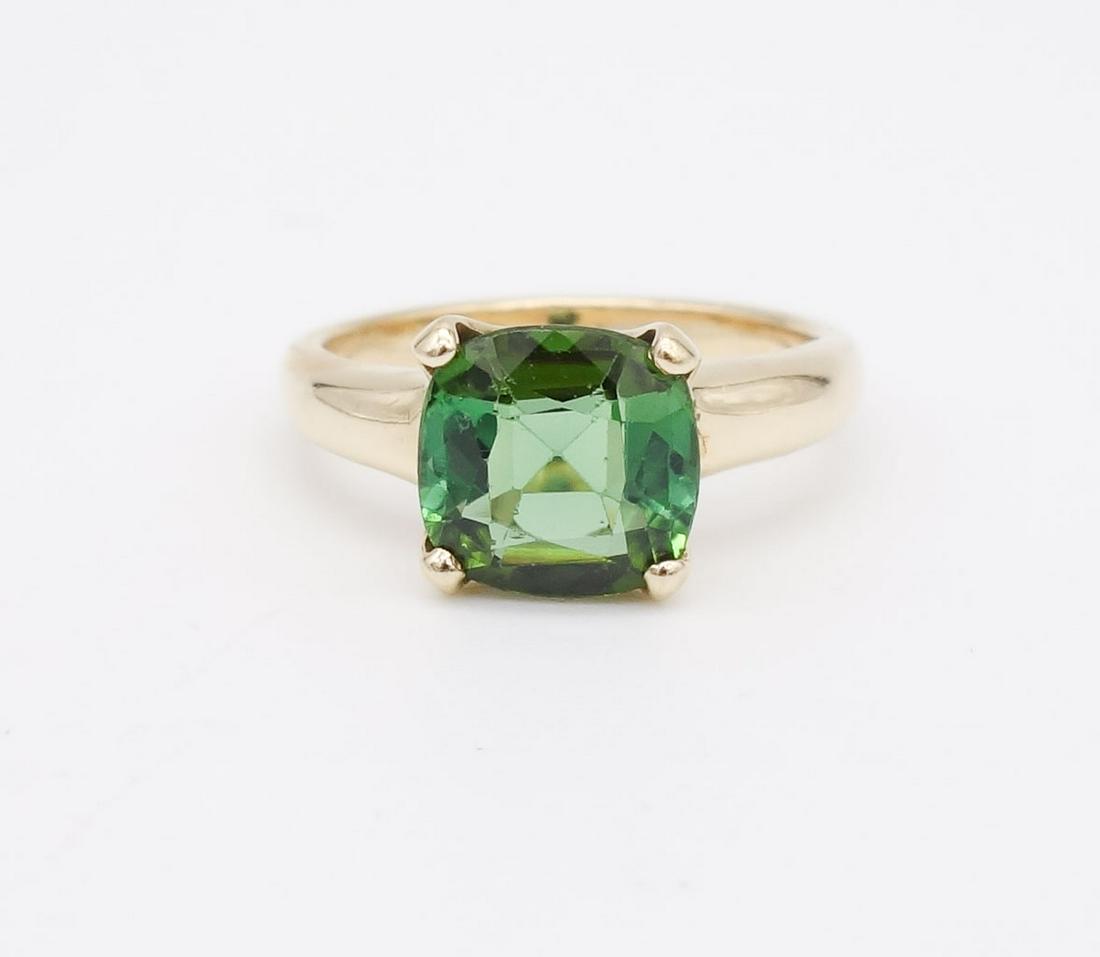 Vintage 14K Gold Green Tourmaline Ring Size 5.25 (1 of 5)