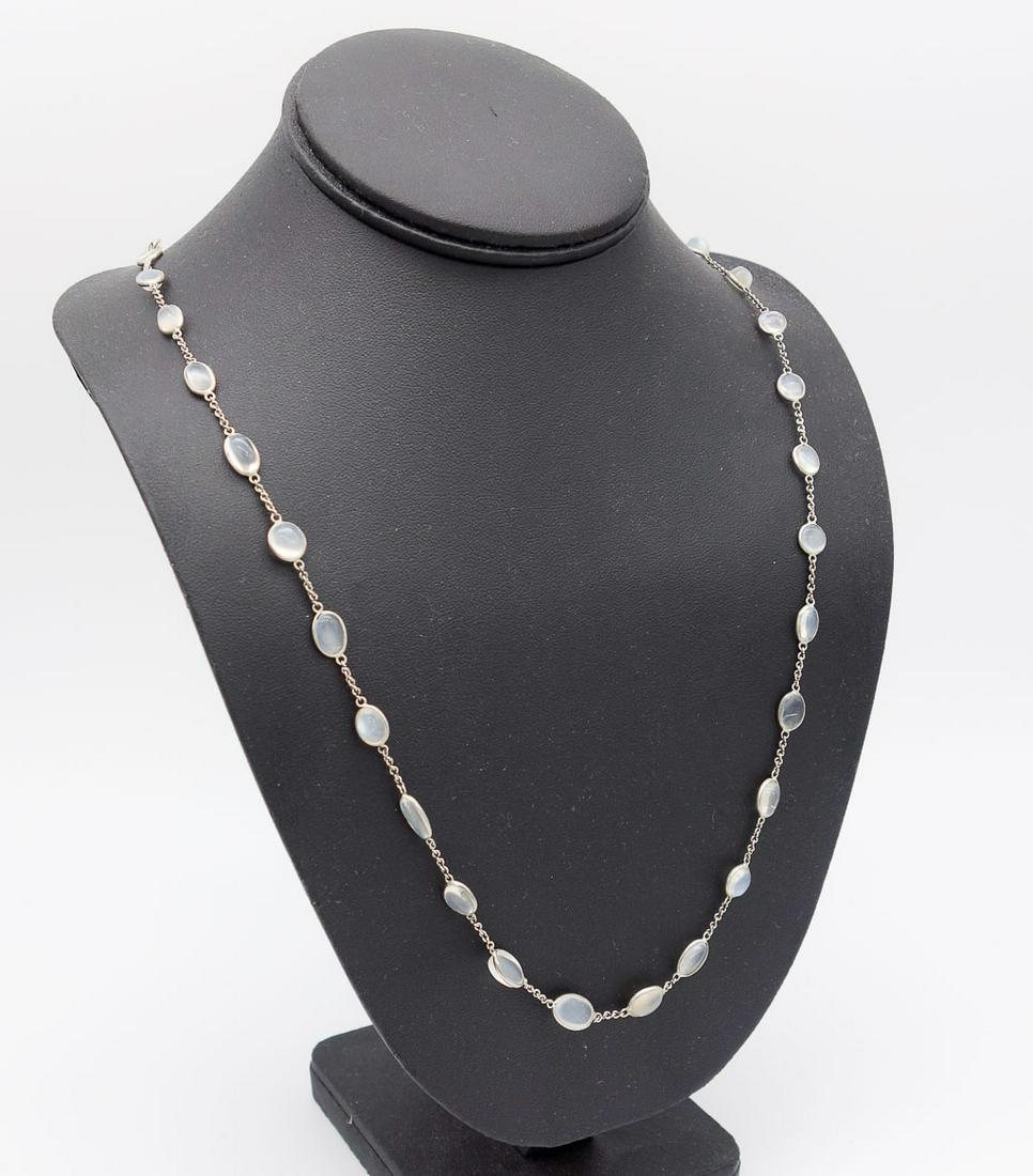 Antique Sterling Silver Moonstone Necklace (1 of 4)