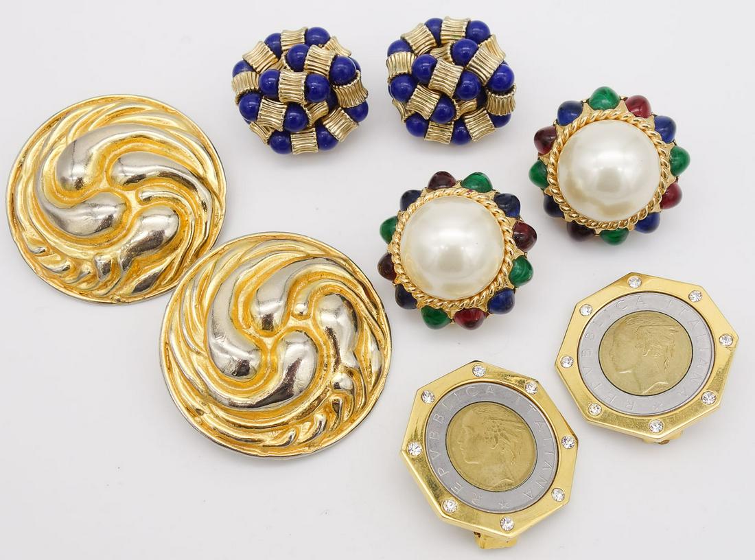 Vintage Lot of 4 Earrings incl Gripoix Ciner Edouard Rambaud (1 of 4)