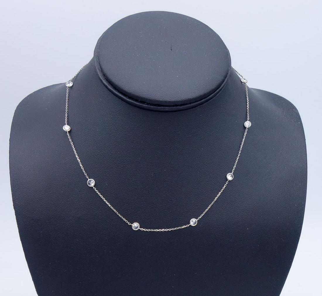 Vintage 14K White Gold CZ 16" Station Necklace (1 of 4)