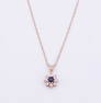 Vintage 14K Gold Natural Blue Sapphire Diamond Pendant Necklace