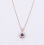 Vintage 14K Gold Natural Blue Sapphire Diamond Pendant Necklace